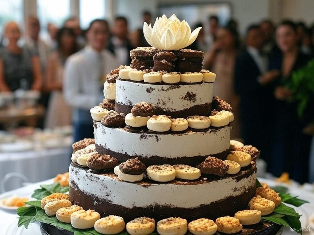 كيك فانيليا طبقات مع فواكه