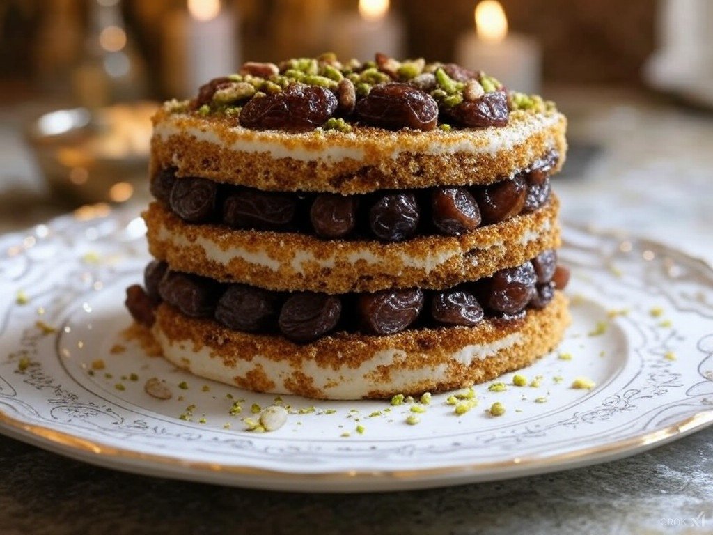كيك طبقات التمر – مزيج فاخر من الأصالة والمذاق الرائع!