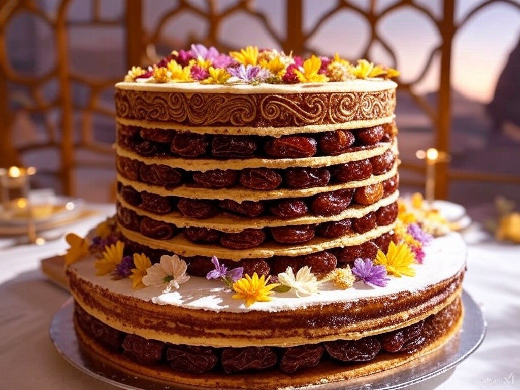 كيك طبقات التمر – مزيج فاخر من الأصالة والمذاق الرائع!