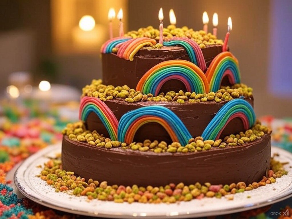 احتفل ببهجة الألوان مع تورتة قوس قزح السحرية!