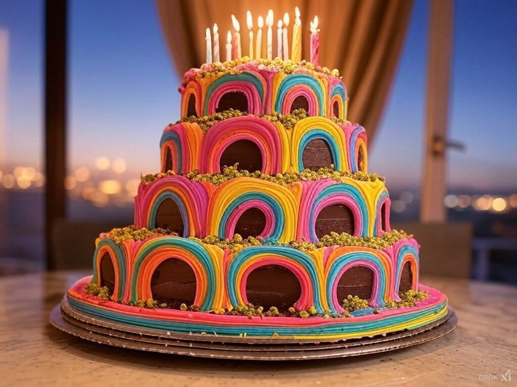 احتفل ببهجة الألوان مع تورتة قوس قزح السحرية!