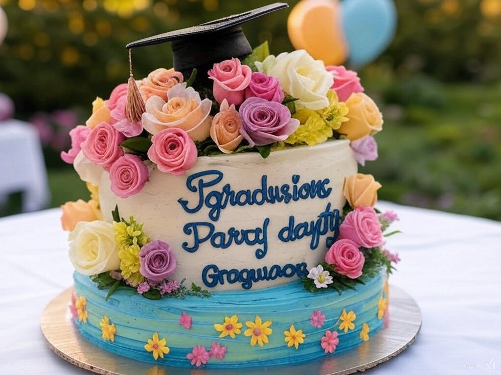 تورتة التخرج بلمسة من الأناقة والورود!